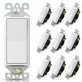ELEGRP matte white 3-way switch front view with decorative rocker