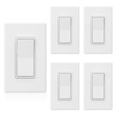 ELEGRP matte white single-pole decor switch front view for a clean, modern room look.