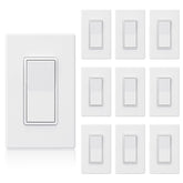 ELEGRP Matte White Single Pole Decorator Switch front view for modern rooms