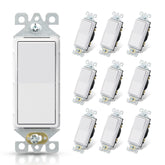ELEGRP matte white single-pole decorator switch front view with paddle rocker