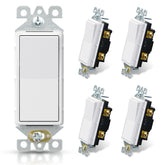ELEGRP Matte White single pole switch front view shows easy ON/OFF control
