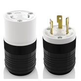 ELEGRP NEMA L5-30P front view shows rugged locking plug for secure connections.
