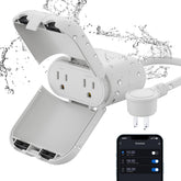 ELEGRP PQR20 outdoor smart plug with IP66 protection for rainproof lighting.