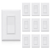ELEGRP single pole decor switch glossy white with self-grounding clip for quick room control