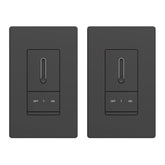 ELEGRP Slide Dimmer Switch front view with easy installation and modern matte-black finish.