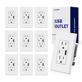ELEGRP USB charger wall outlet with dual ports for fast charging