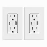 ELEGRP USB charger wall outlet with Type A and C ports for fast device charging