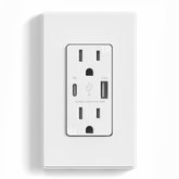 ELEGRP USB charger wall outlet with Type A and Type C ports for fast device charging