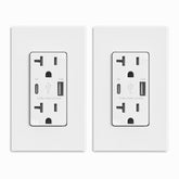 ELEGRP USB Charger Wall Outlet with dual USB Type-C and Type-A ports for fast charging