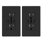 ELEGRP USB outlets front view with 3-port charging up to 30W for devices.