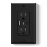 ELEGRP USB outlets front view with three ports for organized home charging.