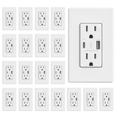 ELEGRP USB wall outlet with dual ports for fast charging at home