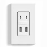 ELEGRP USB wall outlet with four ports powers multiple devices at home