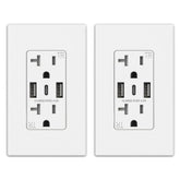 ELEGRP USB wall outlet with three ports for versatile home charging