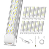 ELEKICO 12-pack LED shop lights installed brighten garage and workshop spaces