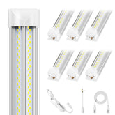 ELEKICO 6-pack 8ft LED shop light front view with bright, even illumination