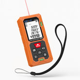 Elitech laser measure tool shows 165ft range for quick room layout