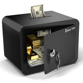 Emasme small safe with key slot deposit for quick access to valuables.