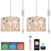 EMORLO hanging lamp with flower shade 2-pack provides cozy lighting for bedrooms and living rooms.