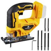 EMTMOUN cordless jigsaw showing Dewalt 20V Max compatibility for cordless freedom