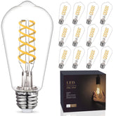 EMYMLITE Edison filament bulb with double-helix closeup for vintage ambiance