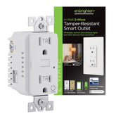 Enbrighten Z-Wave Plus in-wall outlet front view with tamper-resistant design