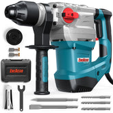 ENEACRO rotary hammer drill in action with SDS-Plus 1-1/4 inch bit