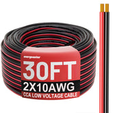 Energeaster 10AWG wire with red and black leads for LED strips.