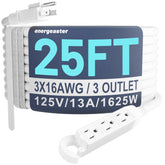 Energeaster 16-3 25ft extension cord with three outlets for outdoor power access