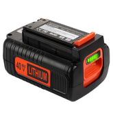 Energup 40V Max battery front view, powerful replacement for Black+Decker tools.