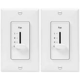 Enerlites 3-speed Decora switch front view showing quiet, adjustable fan control