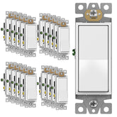 Enerlites 3-way decorator paddle switch front view for easy circuit control