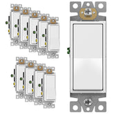 Enerlites 3-Way Decorator Switch front view with gloss white finish for modern lighting control
