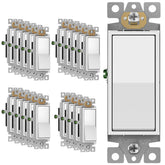 Enerlites 91150-W front view shows compact, durable paddle switch for easy installation.