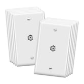 Enerlites coax wall plate 1-port F81, white, delivers reliable coax connections with durable heat resistance.