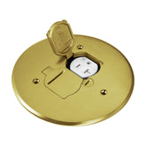 Enerlites dual flip lid floor box cover brass finish for durable floor access.