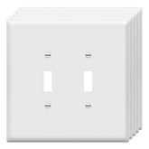 Enerlites jumbo 2-gang switch cover in gloss white offers durable, easy-to-clean protection.