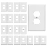 Enerlites jumbo duplex wall plate in white with a sturdy, clean finish.
