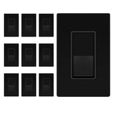 ENERLITES matte black wall switch faceplate resists fingerprints