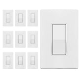 ENERLITES matte white decorator switch front view with fingerprint-resistant finish