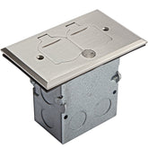 Enerlites nickel plated floor box with flip lid for durable outlet access