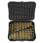 ENERTWIST titanium drill bit set in a sturdy case keeps metal and wood bits organized.