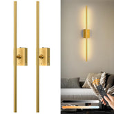 Eneru battery-operated wall sconce gold front view for cordless living room ambience.