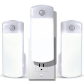 Enhon 3-pack LED power failure light plugged in front view for home use.