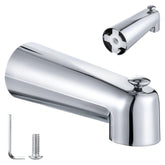 Enhon slip-on tub spout with diverter in polished chrome for tub-to-shower switching