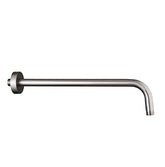 Enoughmen 12inch shower arm with flange in brushed nickel for durable wall-mount installation.