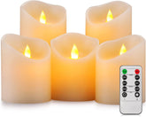 Enpornk flameless candles ivory 4-inch pillar for home decor and safe ambiance.