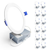 Ensenior 12-pack 6-inch LED downlight for compact ceiling installations and energy savings.