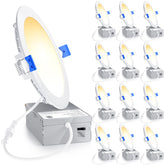 Ensenior 12-pack 6-inch LED recessed light ready for quick ceiling installation and energy efficiency.