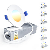 Ensenior 6-pack 3-inch dimmable LED recessed lights for energy-efficient home lighting